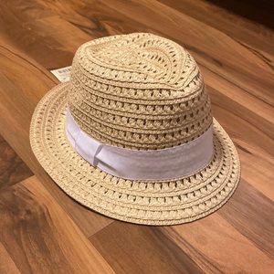 Fadora. Target. Beige with white ribbon